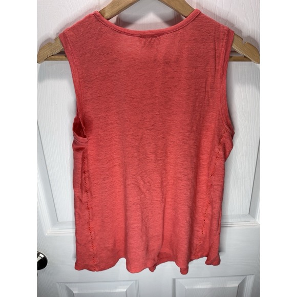 Sundance Shirt Womens Medium Linen Embroidered Floral Sleeveless Boho Tank - Picture 6 of 9